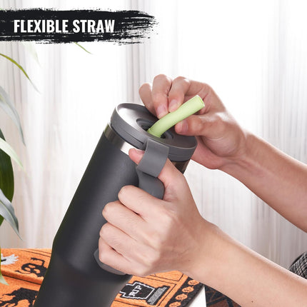 32oz Stainless Steel Water Bottle Insulated Leak-Proof with Straw & Handle
