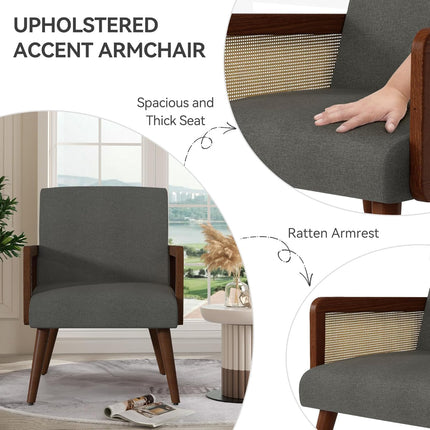 Rattan Arm Chair Accent Chair for Living Room