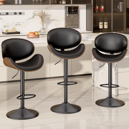 Swivel Bar Stools with Back & Footrest Set of 4