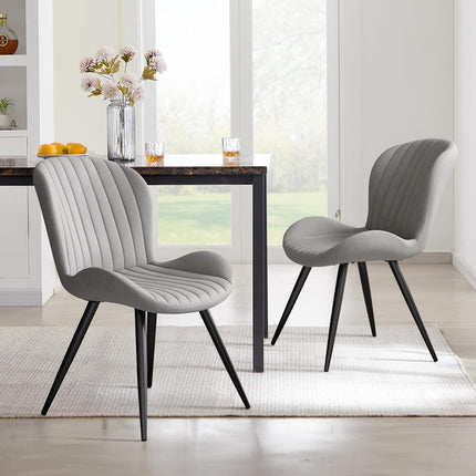 Modern Leather Upholstered Dining Chairs Set of 2