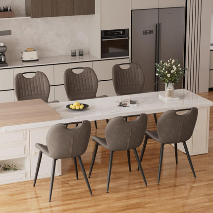 PU Material Dining Chairs Set of 6