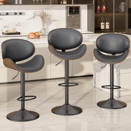 Swivel Bar Stools with Back & Footrest Set of 4