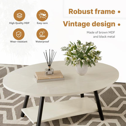 Oval Nesting Coffee Table Set