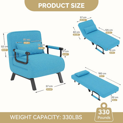 Folding Sofa Bed Recliner with Adjustable Backrest