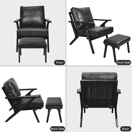 Mid-Century Modern Lounge Chair with Ottoman