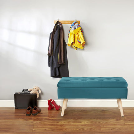 Shoe Bench with Cushion and Storage Function