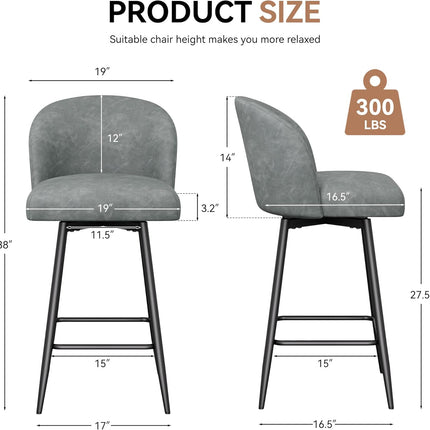 Counter Height Swivel Bar Stools Set of 4