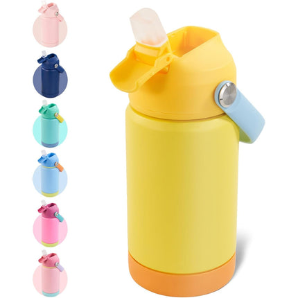 Stainless Steel Kids Insulated Bottles 2-Pack, Leak-Proof with Straw