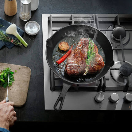 Cast Iron Skillet 3 Pieces Cast Iron Set (Black)