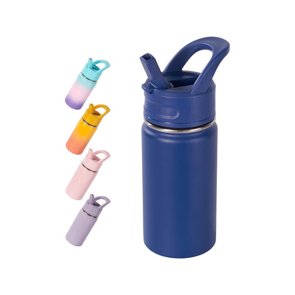 12oz Stainless Steel Kids Water Bottle – Insulated Leak-Proof with Straw