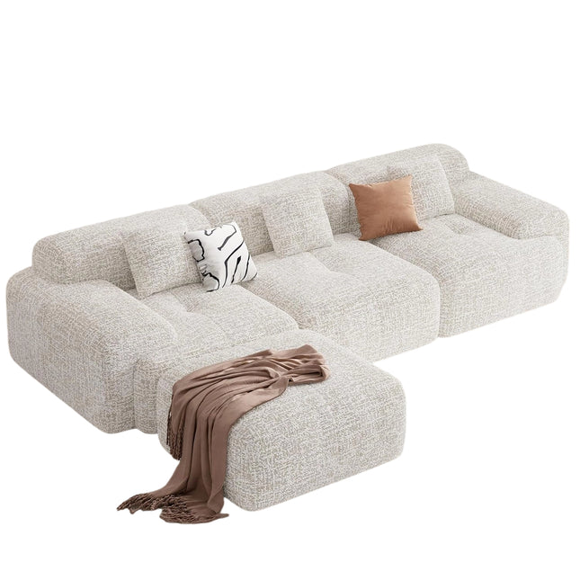 122" Modern Chenille L Shaped Modular Sectional Sofa Cloud Couch