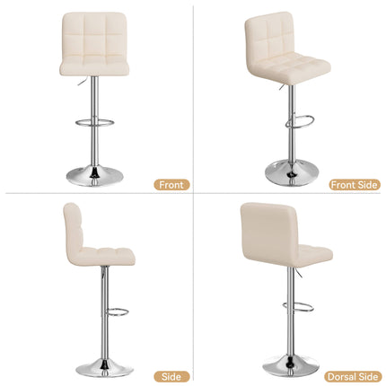 Modern PU Leather Adjustable Bar Stools Set of 4