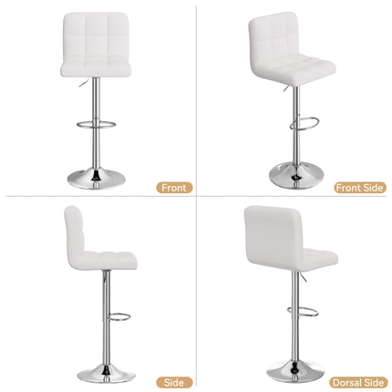 Modern PU Leather Adjustable Bar Stools Set of 4