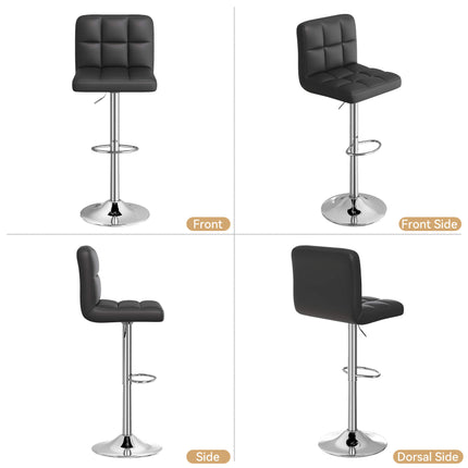 Modern PU Leather Adjustable Bar Stools Set of 4