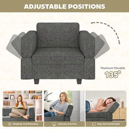 37" Armchair with Pillows