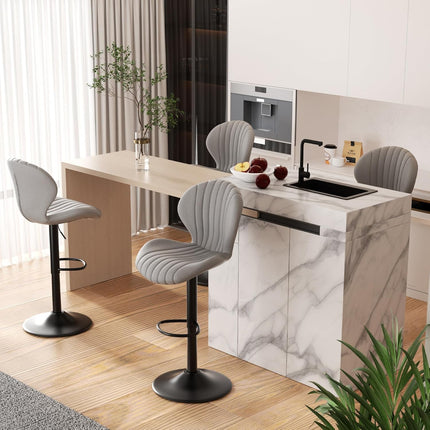 Modern Swivel Bar Chairs Set of 4