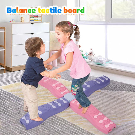 8-Piece Non-Slip Balance Beam Stepping Stones Plastic Indoor/Outdoor Play