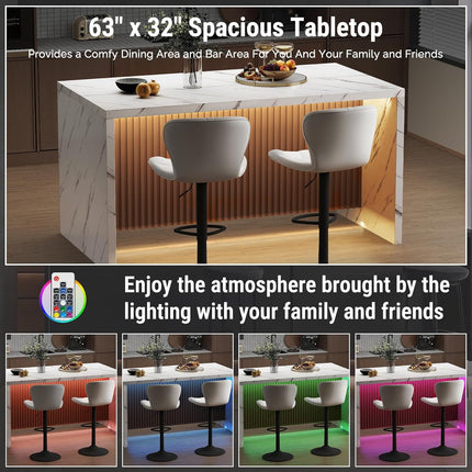 63" Large Modern Rectangle Dining Table for 4-6 People