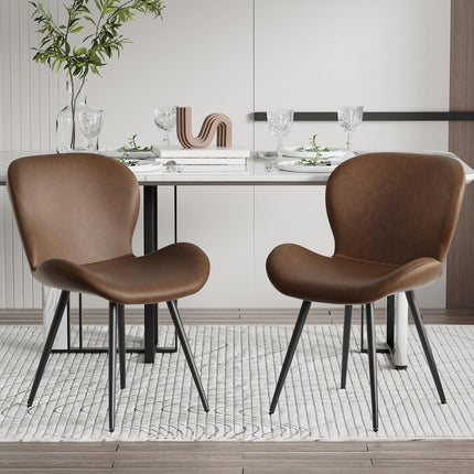 Modern Minimalist Dining Chairs with Metal Legs Set of 6