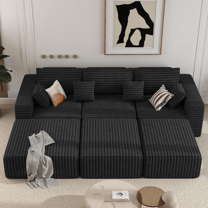 113" Modular Sectional Sofa Convertible L-Shaped Cloud Couches