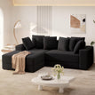 Black / L Shape-Left Chaise