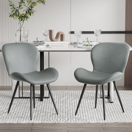 Modern Minimalist Dining Chairs with Metal Legs Set of 6