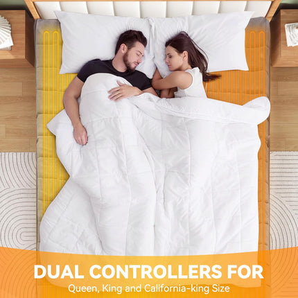 Full-Size Electric Heated Mattress Pad Coral Fleece 10 Heat Settings