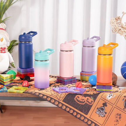 12oz Insulated Kids Water Bottle Stainless Steel Straw Lid BPA-Free