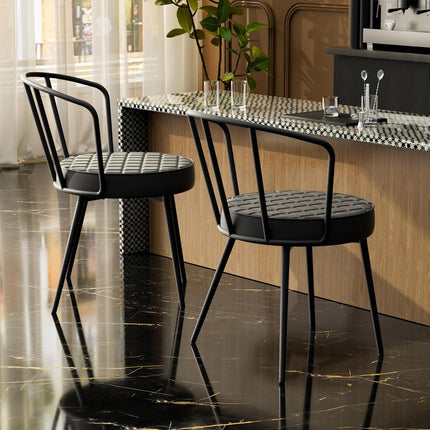 Dining Chairs with Soft Seat Metal Legs Set of 6