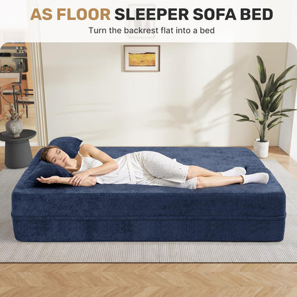 78" 2 in 1 Velvet Convertible Folding Sleeper Sofa