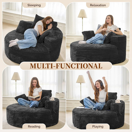 55''W 3.5CM Coarser Corduroy Single Foam Sofa