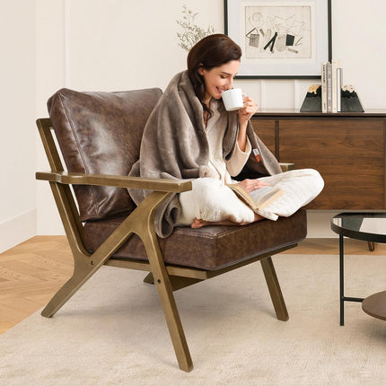 Mid-Century Modern Lounge Chair with Ottoman