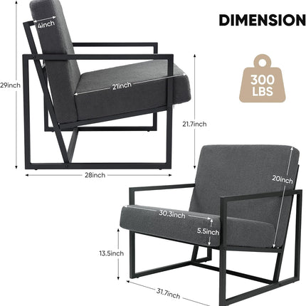 Teddy Fleece Accent Chair with Metal Frame Lounge Chair