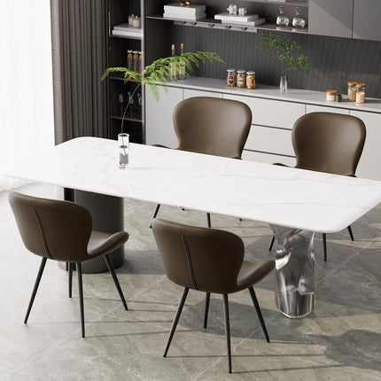 Modern Minimalist Dining Chairs with Metal Legs Set of 6