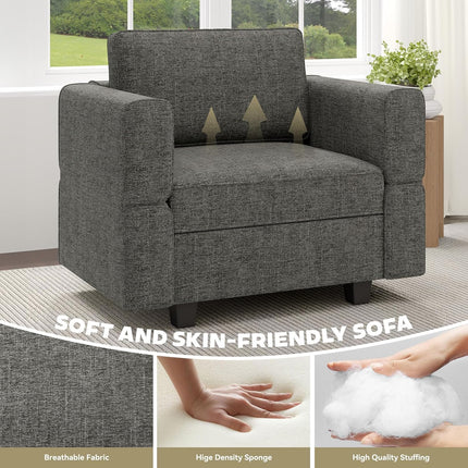 37" Armchair with Pillows