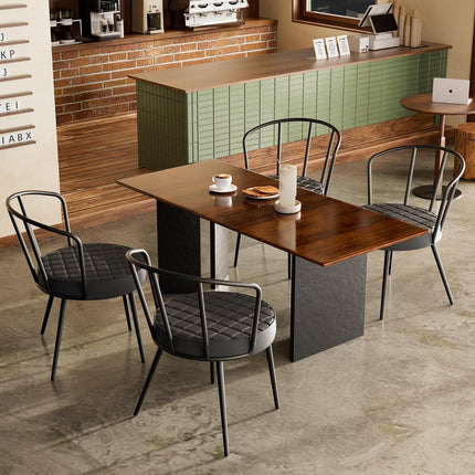 Dining Chairs with Soft Seat Metal Legs Set of 6