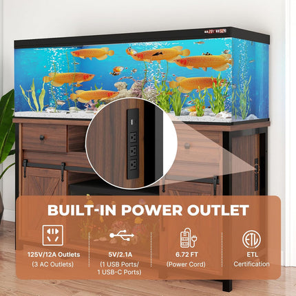 75-120 Gallon Fish Tank Stand with Power Outlet