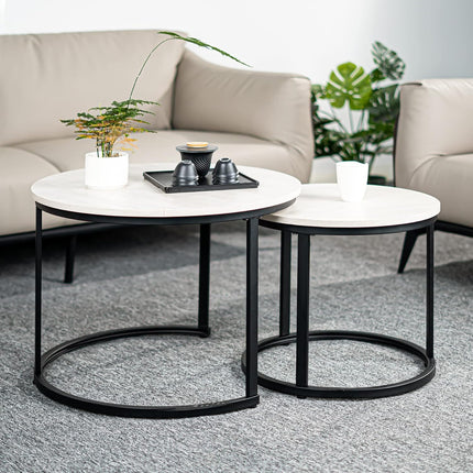 Round Nesting Coffee Table Set