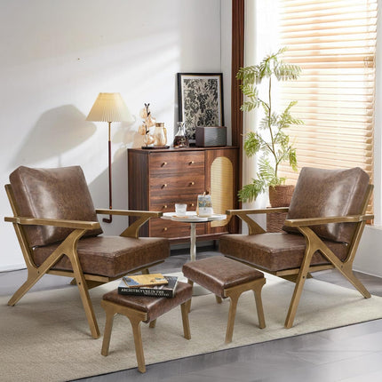 Mid-Century Modern Lounge Chair with Ottoman