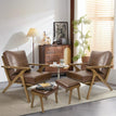 Brown / 2 Chairs+2 Ottomans