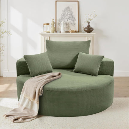 55''W 3.5CM Corduroy Foam Sofa Single Sofa