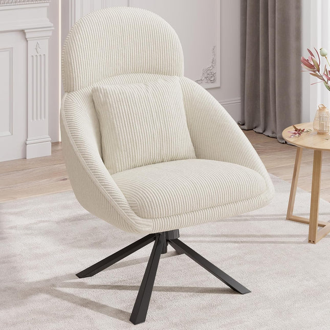 Modern Swivel Oversized Upholstered Corduroy Lounge Chair