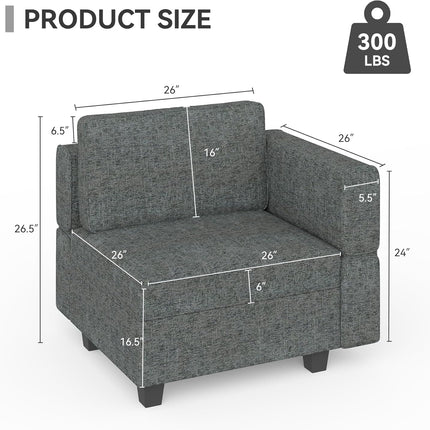 37" Armchair with Pillows