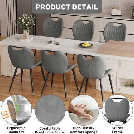 PU Material Dining Chairs Set of 6