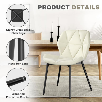 Modern Dining Chairs with Waterproof Surface Set of 2