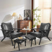 Black / 2 Chairs+2 Ottomans