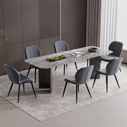 Modern Velvet Upholstered Dining Chairs Set of 2