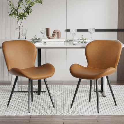 Modern Minimalist Dining Chairs with Metal Legs Set of 6
