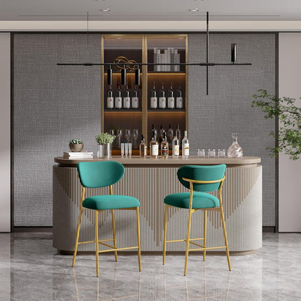 Velvet Ergonomic Modern Counter Height Bar Stools Set of 4