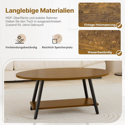 Oval Nesting Coffee Table Set